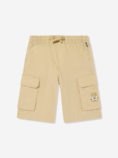 Moschino Boys Teddy Cargo Shorts in Beige