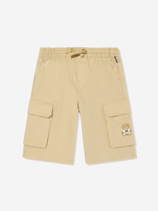 Moschino Boys Teddy Cargo Shorts in Beige