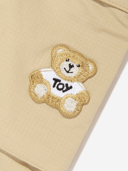 Moschino Boys Teddy Cargo Shorts in Beige