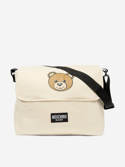 Moschino Baby Teddy Bear Logo Changing Bag in Beige (39cm)