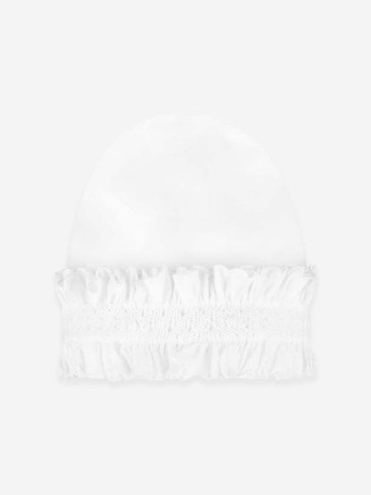 Sarah Louise Baby Girls Cotton Bonnet in White