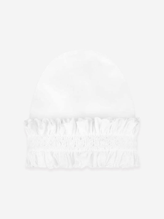 Sarah Louise Baby Girls Cotton Bonnet in White