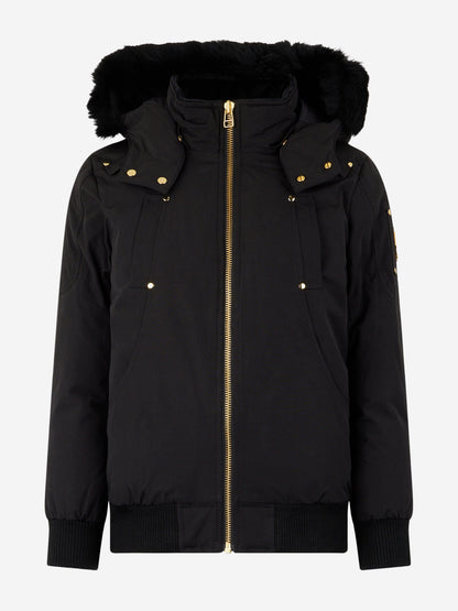 Moose Knuckles Kids Down Padded Bomber Jacket in Black
