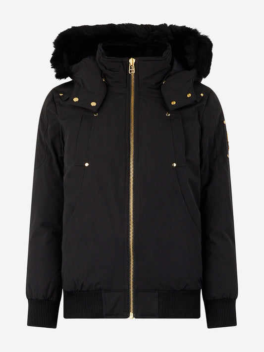 Moose Knuckles Kids Down Padded Bomber Jacket in Black