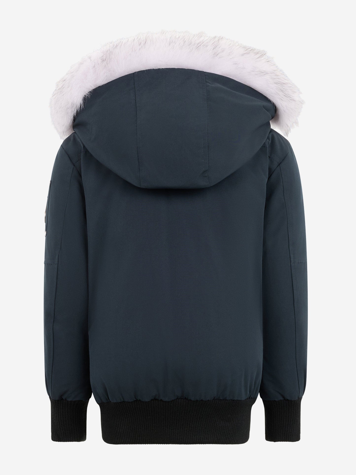 Moose Knuckles Kids Down Padded Bomber Jacket in Navy