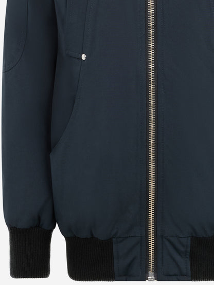 Moose Knuckles Kids Down Padded Bomber Jacket in Navy