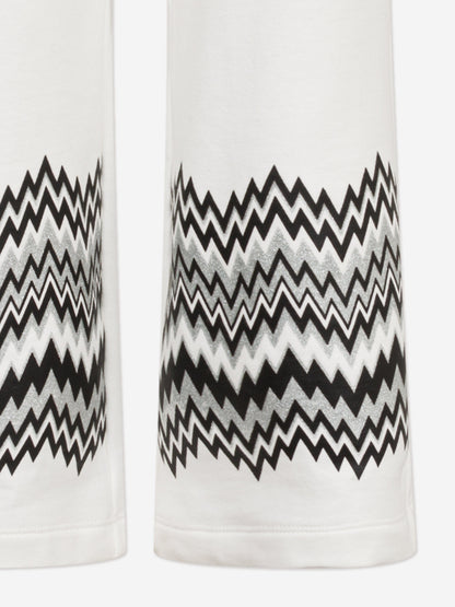 Missoni Girls Zigzag Joggers in Ivory