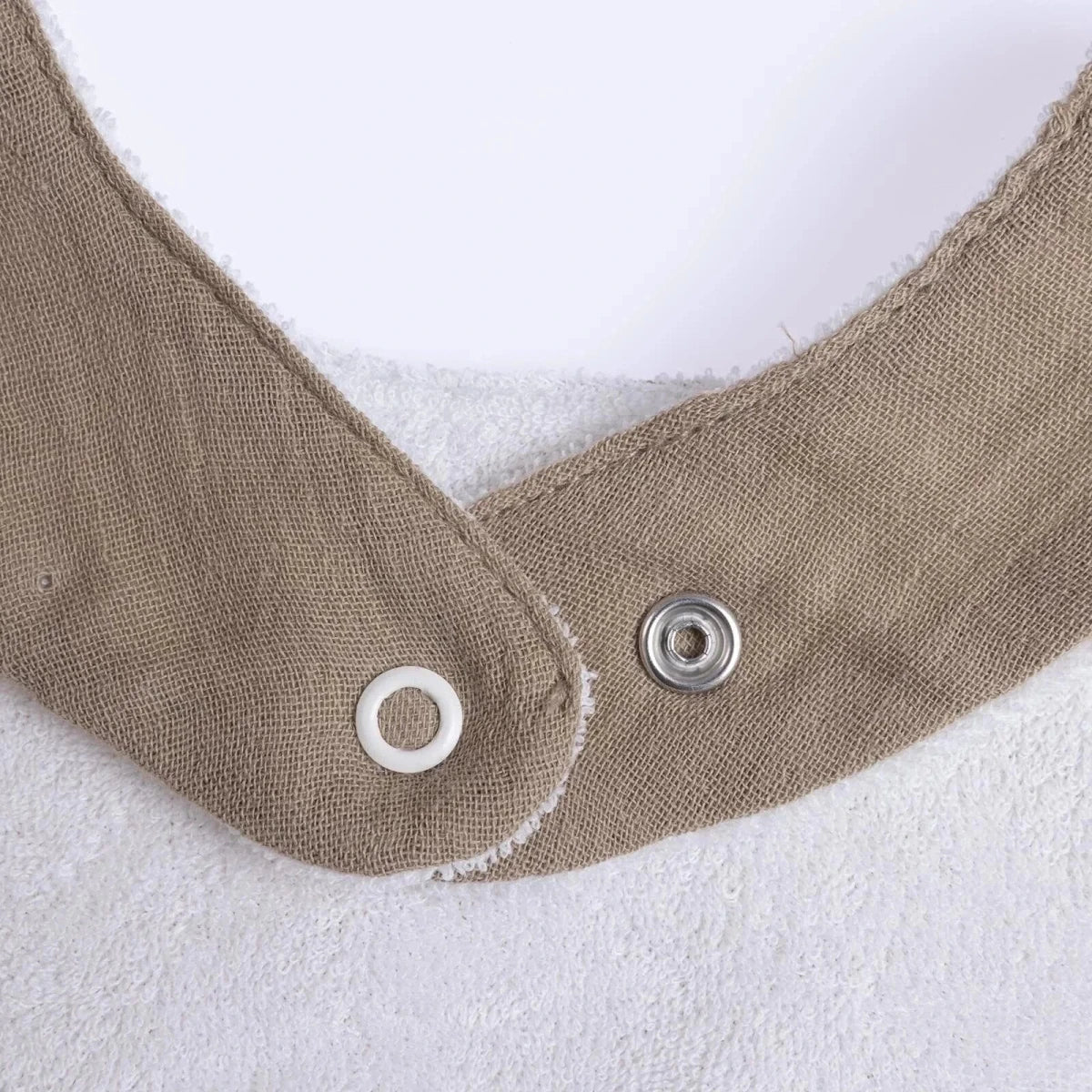 Messy Duck Muslin Petal Baby Bib Pack of 2 - Cream & Taupe