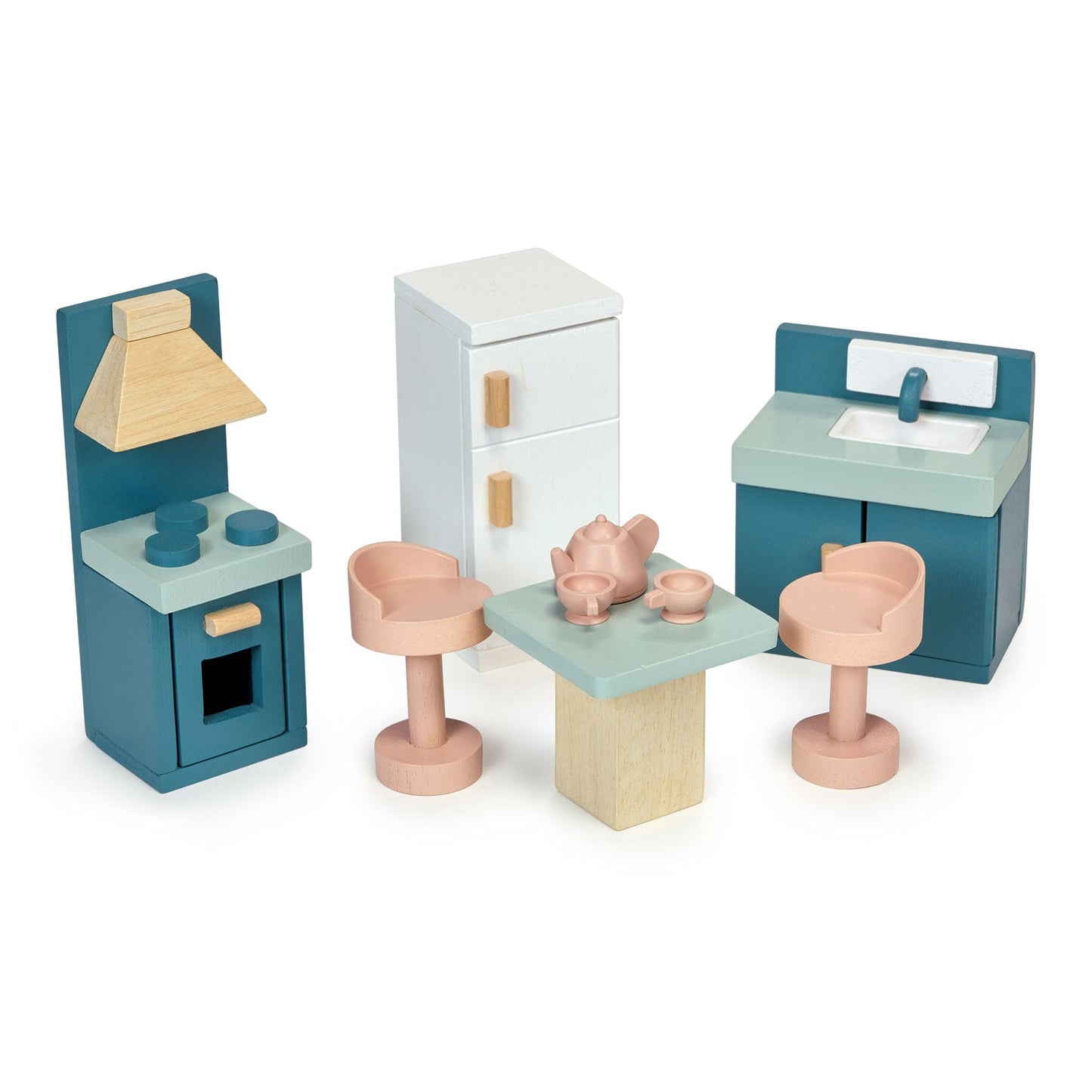 Mentari Dolls House Furniture Bundle Set of 6 (MT7621 Sittingroom, MT7622 Dining Room, MT7623 Kitchen, MT7624 Bathroom, MT7625 Bedroom, MT7626 Playroom)