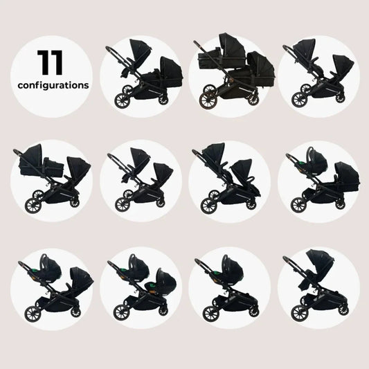My Babiie MB33 Tandem Pushchair - Black Leopard