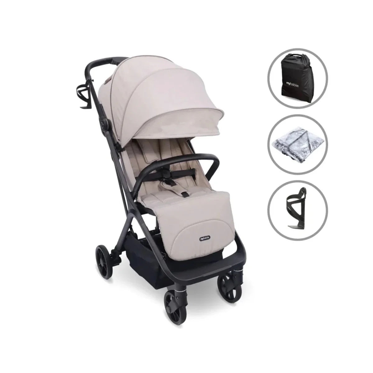 My Babiie MBX7 Auto-Fold Compact Stroller - Camel