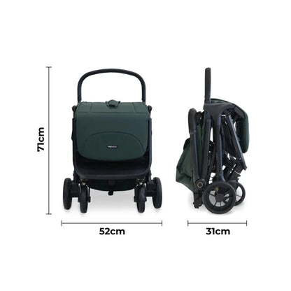 My Babiie MBX7 Auto-Fold Compact Stroller - Forest Green
