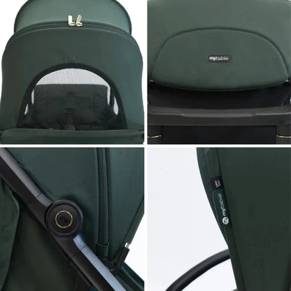 My Babiie MBX7 Auto-Fold Compact Stroller - Forest Green