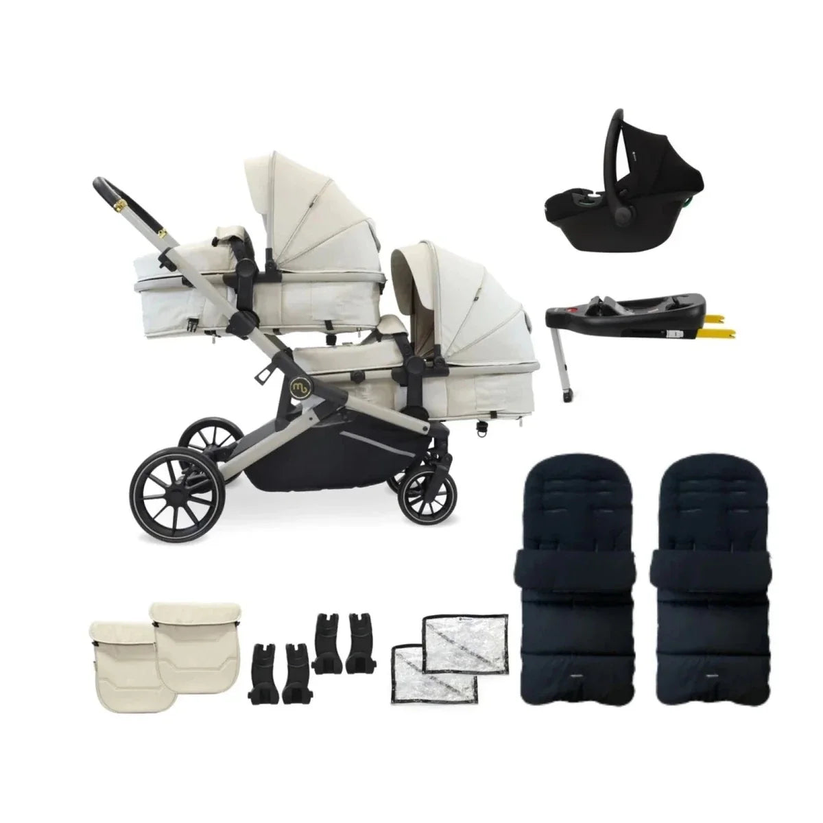 My Babiie MB33 Twin Travel System - Ivory