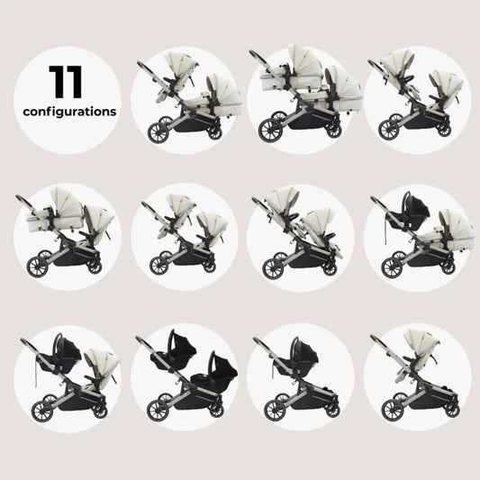 My Babiie MB33 Twin Travel System - Ivory