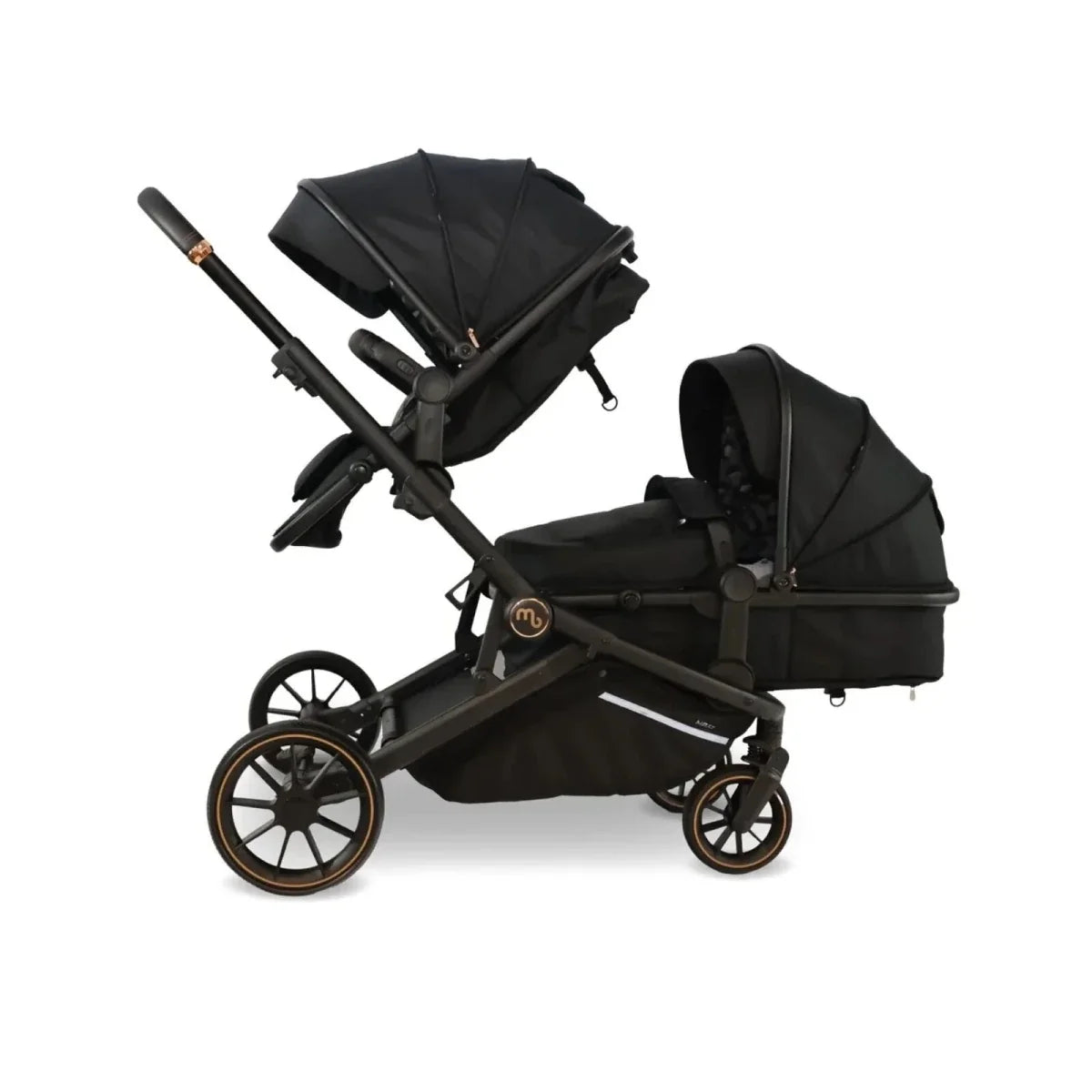 My Babiie MB33 Twin Travel System - Black Leopard