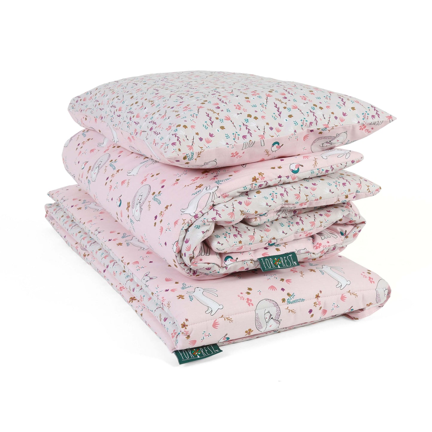 Meadowlands Organic Cotton Toddler 3 Piece All-in-One 4.0 Tog Quilt Bedding Set with Bumper