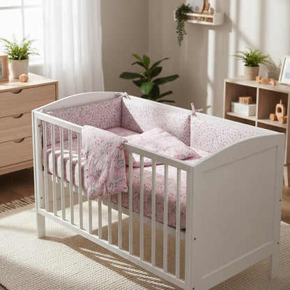 Meadowlands Organic Cotton Toddler 3 Piece All-in-One 4.0 Tog Quilt Bedding Set with Bumper