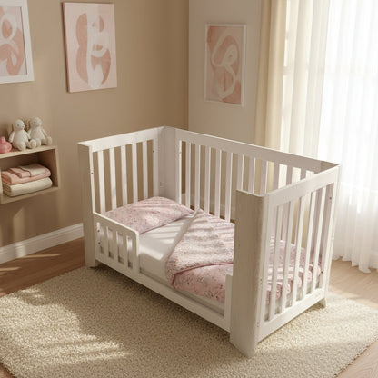 Meadowlands Organic Cotton Toddler 3 Piece All-in-One 4.0 Tog Quilt Bedding Set with Bumper