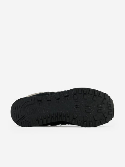New Balance Kids 574 Lace Up Logo Trainers in Black