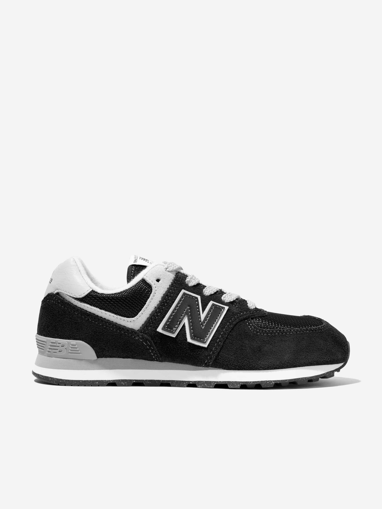 New Balance Kids 574 Lace Up Logo Trainers in Black