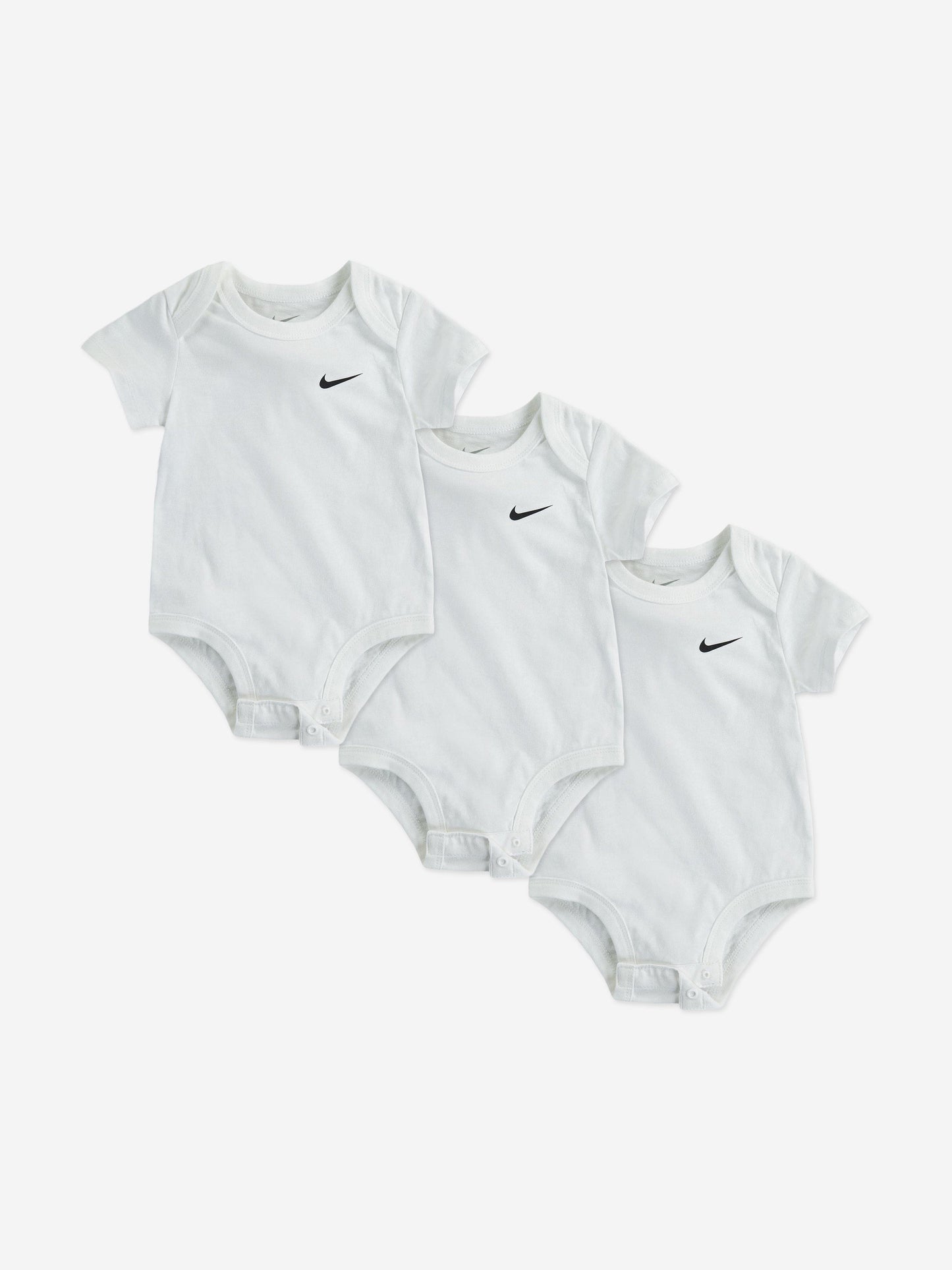 Nike Baby Boys 3 Pack Swoosh Bodysuit Set in White