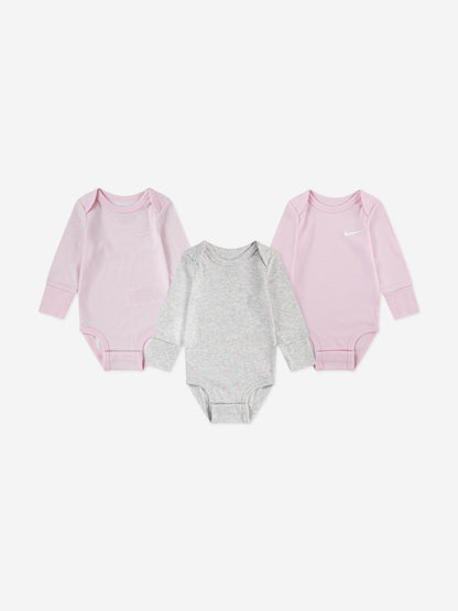 Nike Baby Essentials 3 Pack Bodysuit Set in Pink