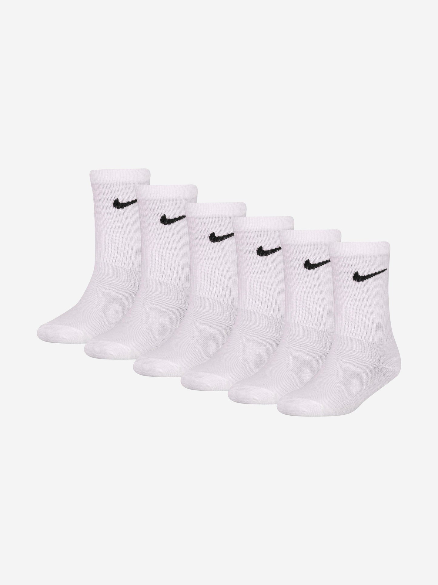 Nike Kids Basic Crew 6 Pack Socks Set in White