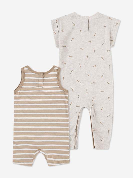 Nike Baby Essentials 2 Pack Romper Set in Beige