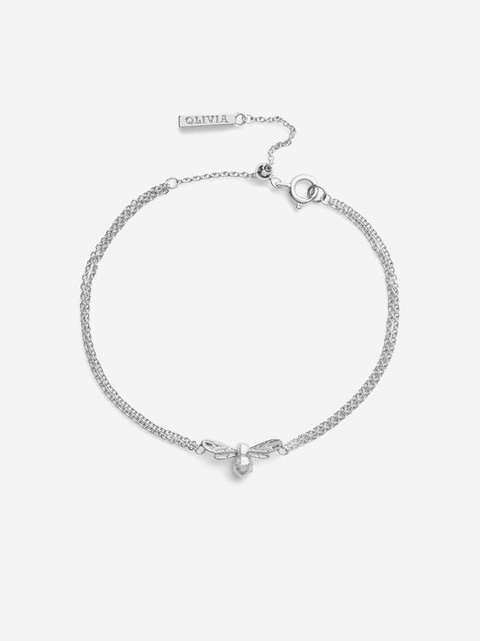 Olivia Burton Lucky Bee Bracelet in Silver (20.7cm)
