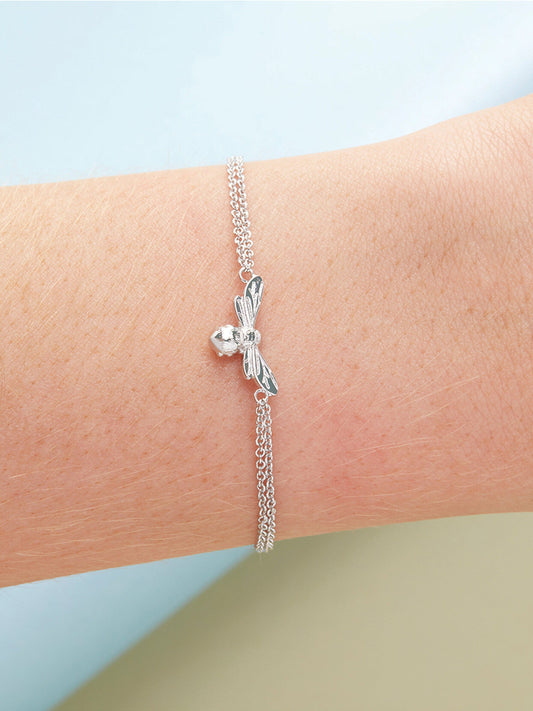 Olivia Burton Lucky Bee Bracelet in Silver (20.7cm)