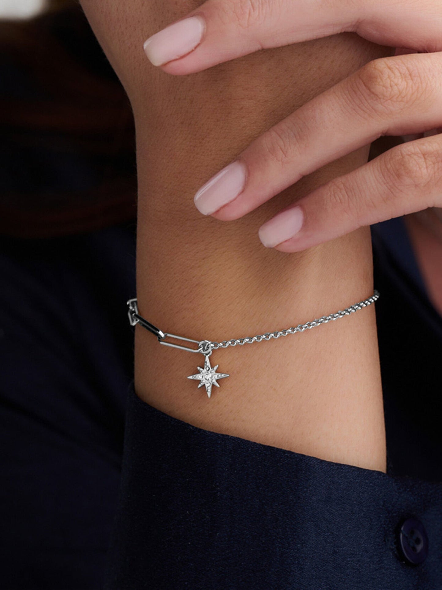 Olivia Burton Celestial North Star Mismatch Bracelet in Silver (16cm)
