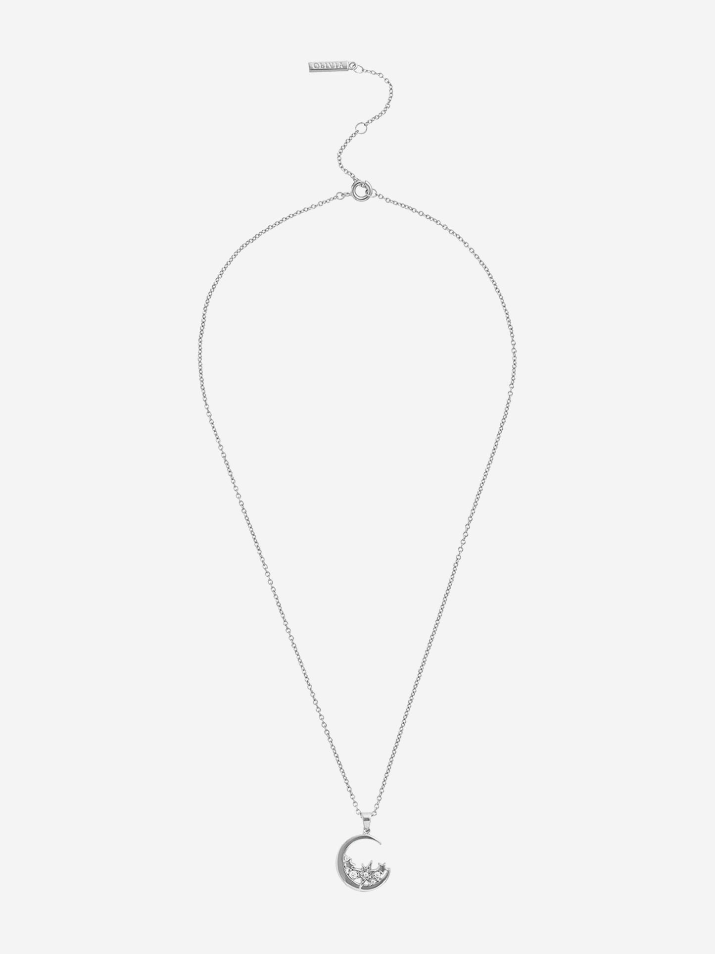 Olivia Burton Celestial Cluster Moon Necklace in Silver (457mm)
