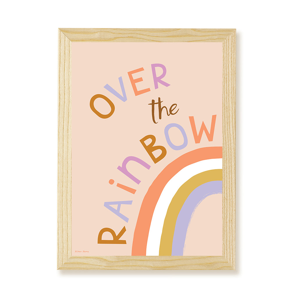 Hibou Design Over the Rainbow Art Print - Pink