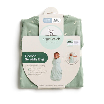 ergoPouch - Organic Summer Cocoon Swaddle Sleeping Bag - Daisy 0.2 TOG