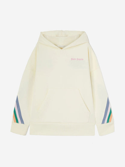 Palm Angels Girls Colourful Track Hoodie in Ivory