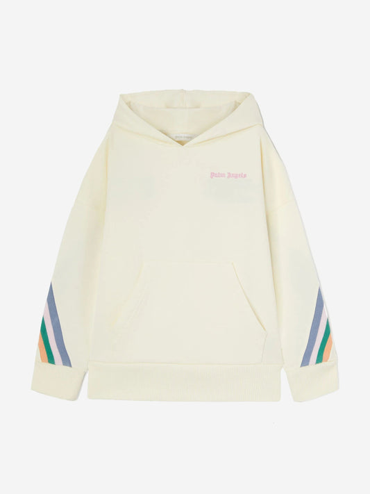Palm Angels Girls Colourful Track Hoodie in Ivory