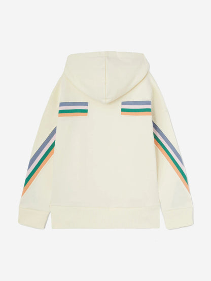 Palm Angels Girls Colourful Track Hoodie in Ivory