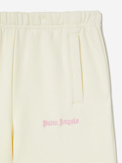 Palm Angels Girls Colourful Track Wide Pants in Ivory