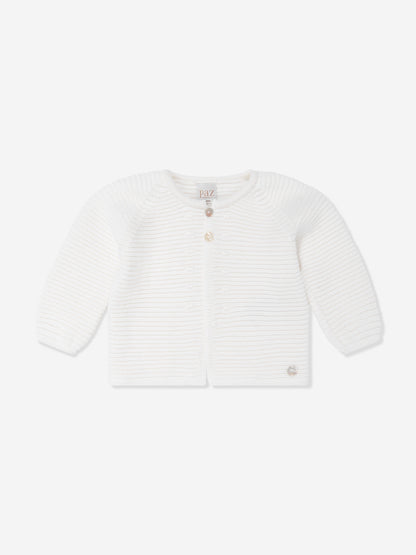 Paz Rodriguez Baby Knitted Cardigan in Ivory