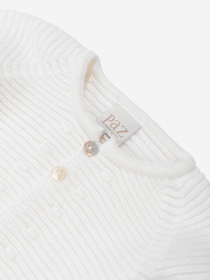 Paz Rodriguez Baby Knitted Cardigan in Ivory