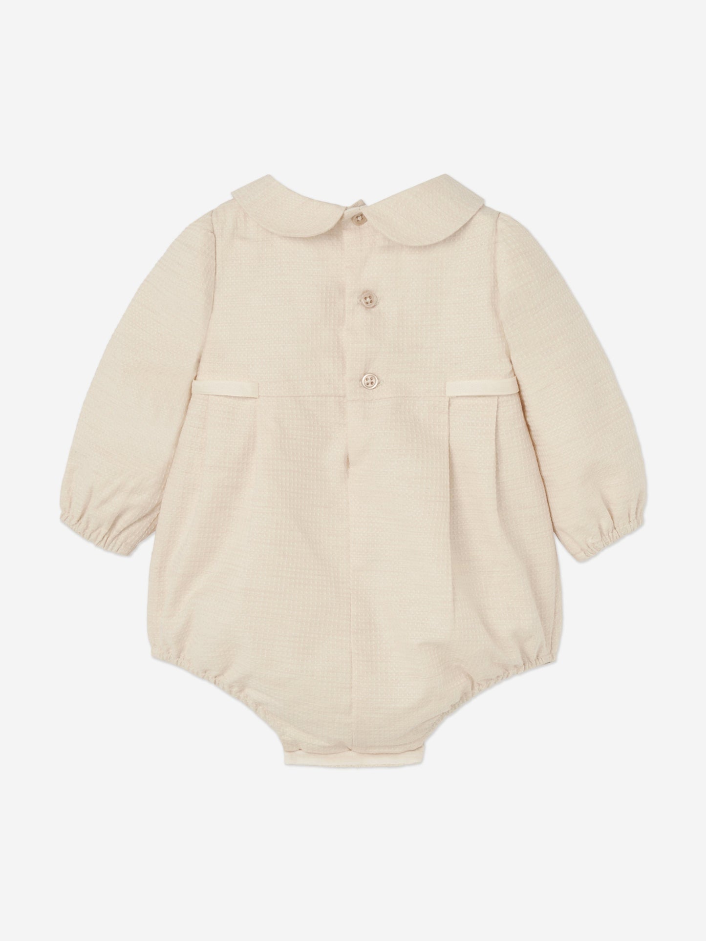 Paz Rodriguez Baby Girls Cotton Romper in Beige
