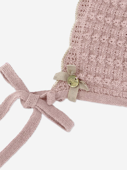 Paz Rodriguez Baby Girls Knitted Bonnet in Pink