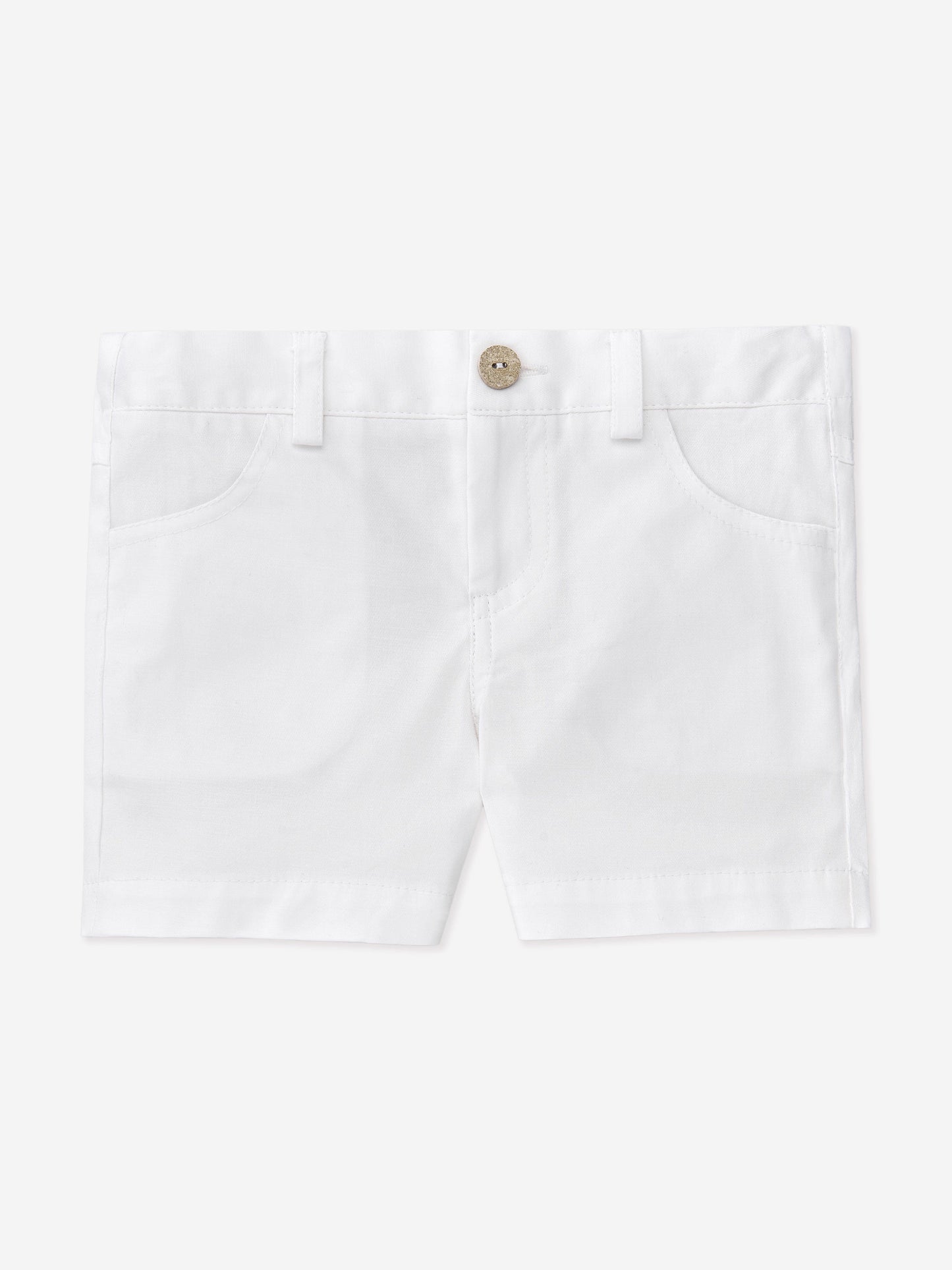 Paz Rodriguez Boys Cotton Shorts in White