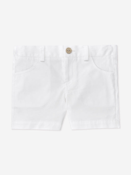 Paz Rodriguez Boys Cotton Shorts in White