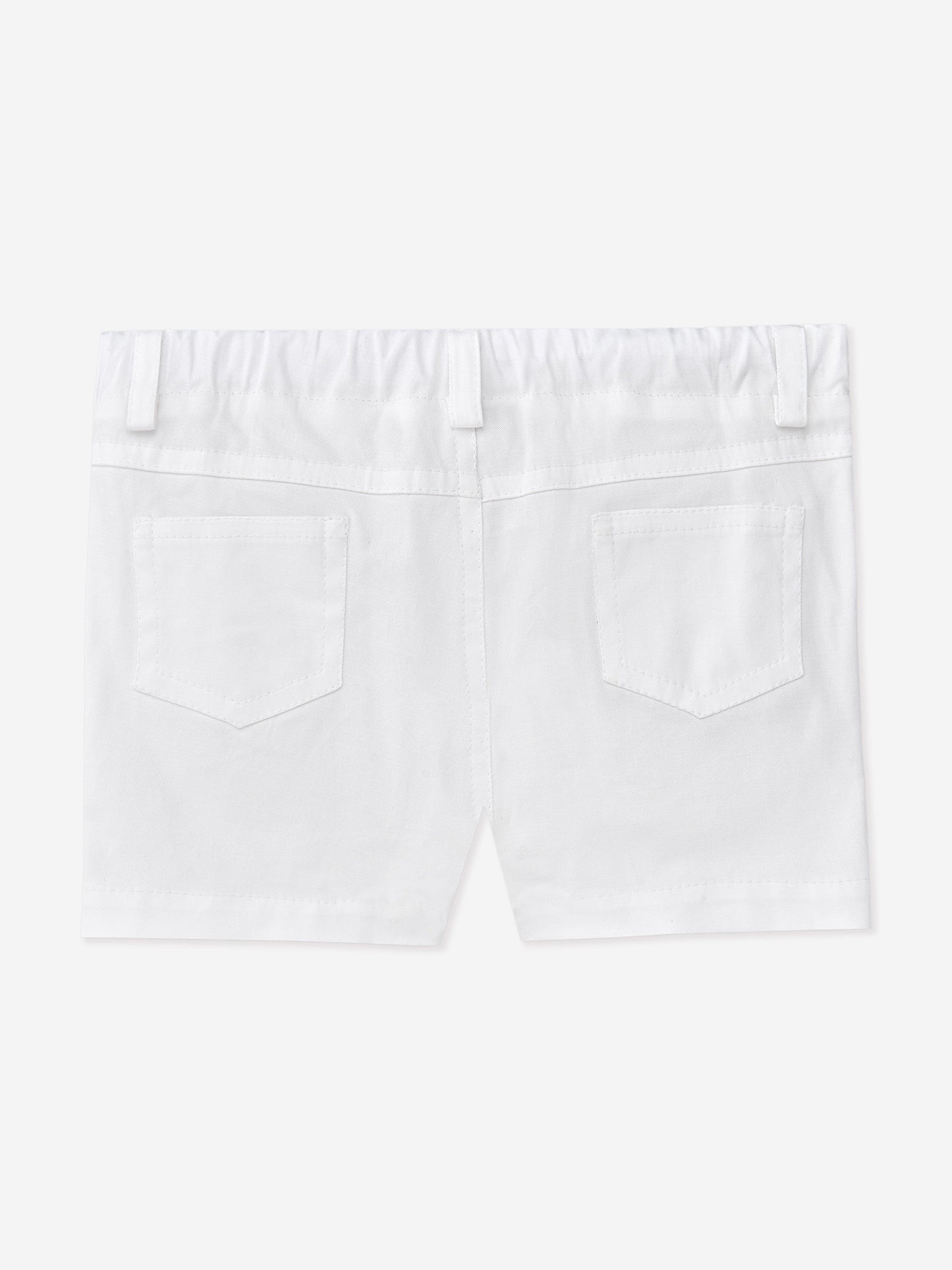 Paz Rodriguez Boys Cotton Shorts in White