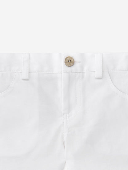 Paz Rodriguez Boys Cotton Shorts in White