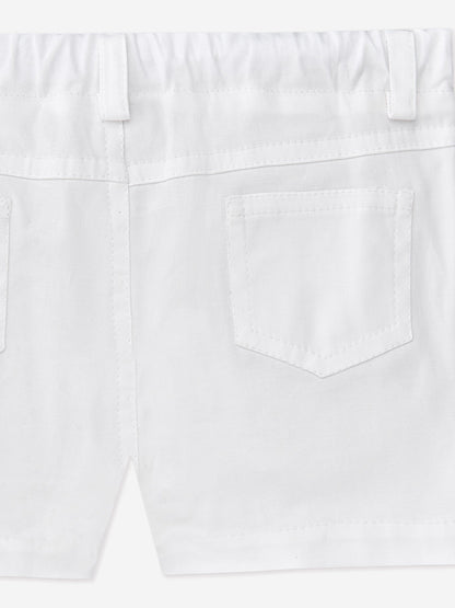 Paz Rodriguez Boys Cotton Shorts in White