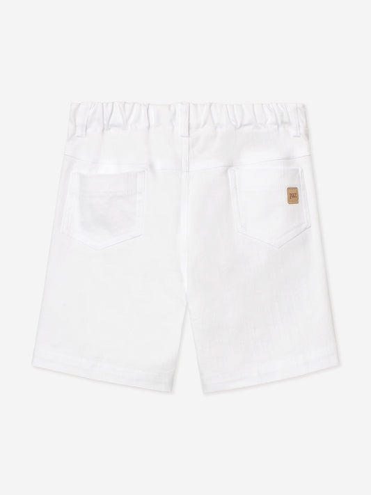 Paz Rodriguez Boys Cotton Shorts in White