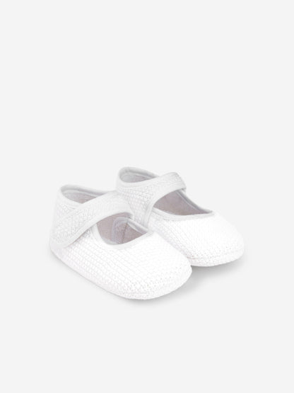 Paz Rodriguez Baby Girls Cotton Knit Pre-Walkers in White